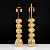 Pair of Large Murano Lamps, Manner of Barovier & Toso - Sold for $1,792 on 06-02-2018 (Lot 243).jpg